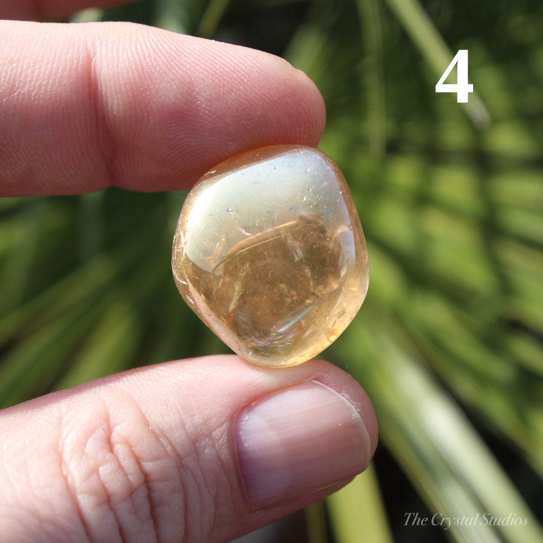 Champagne Aura Quartz Polished Crystal Tumblestones