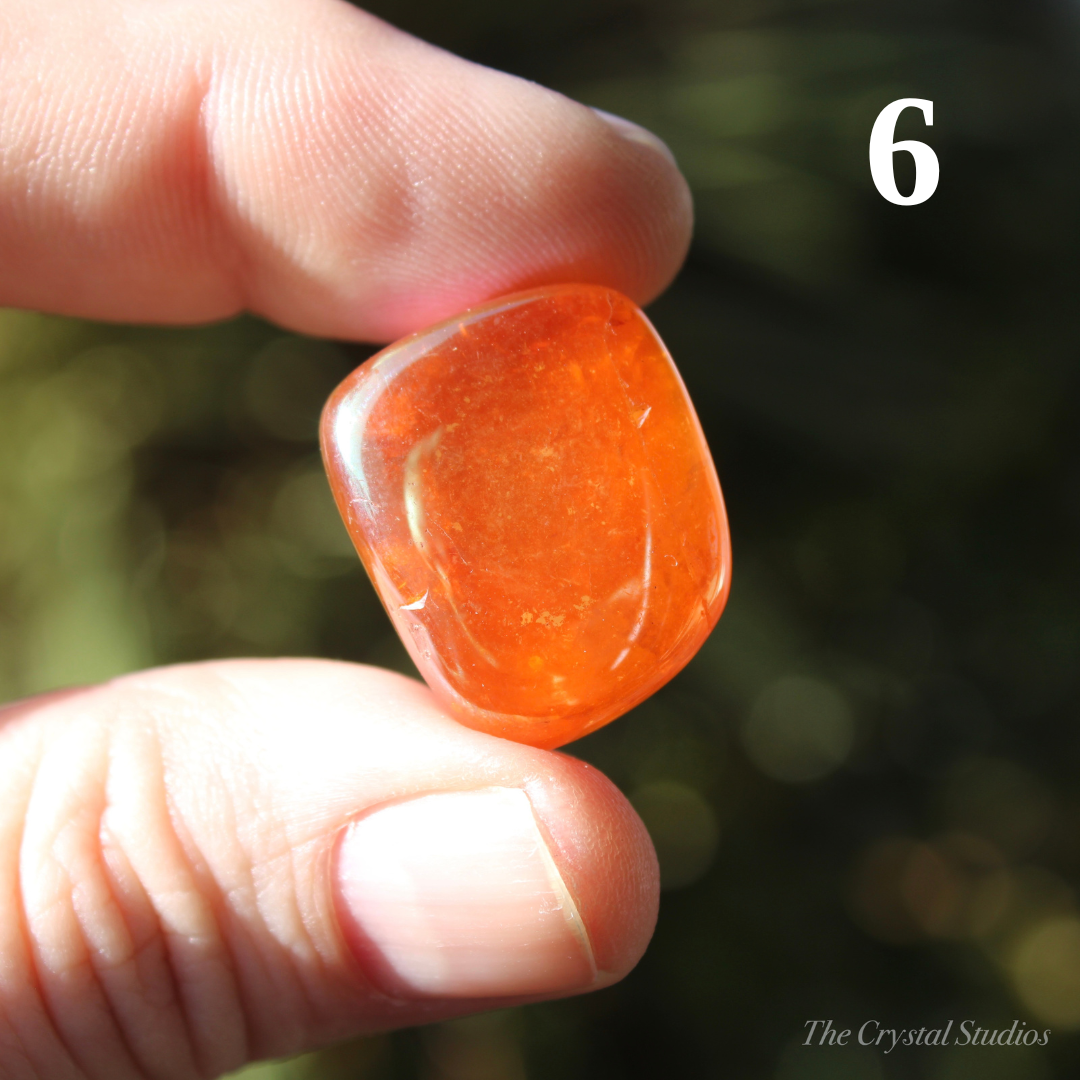 Tangerine Aura Polished Crystal Tumblestones