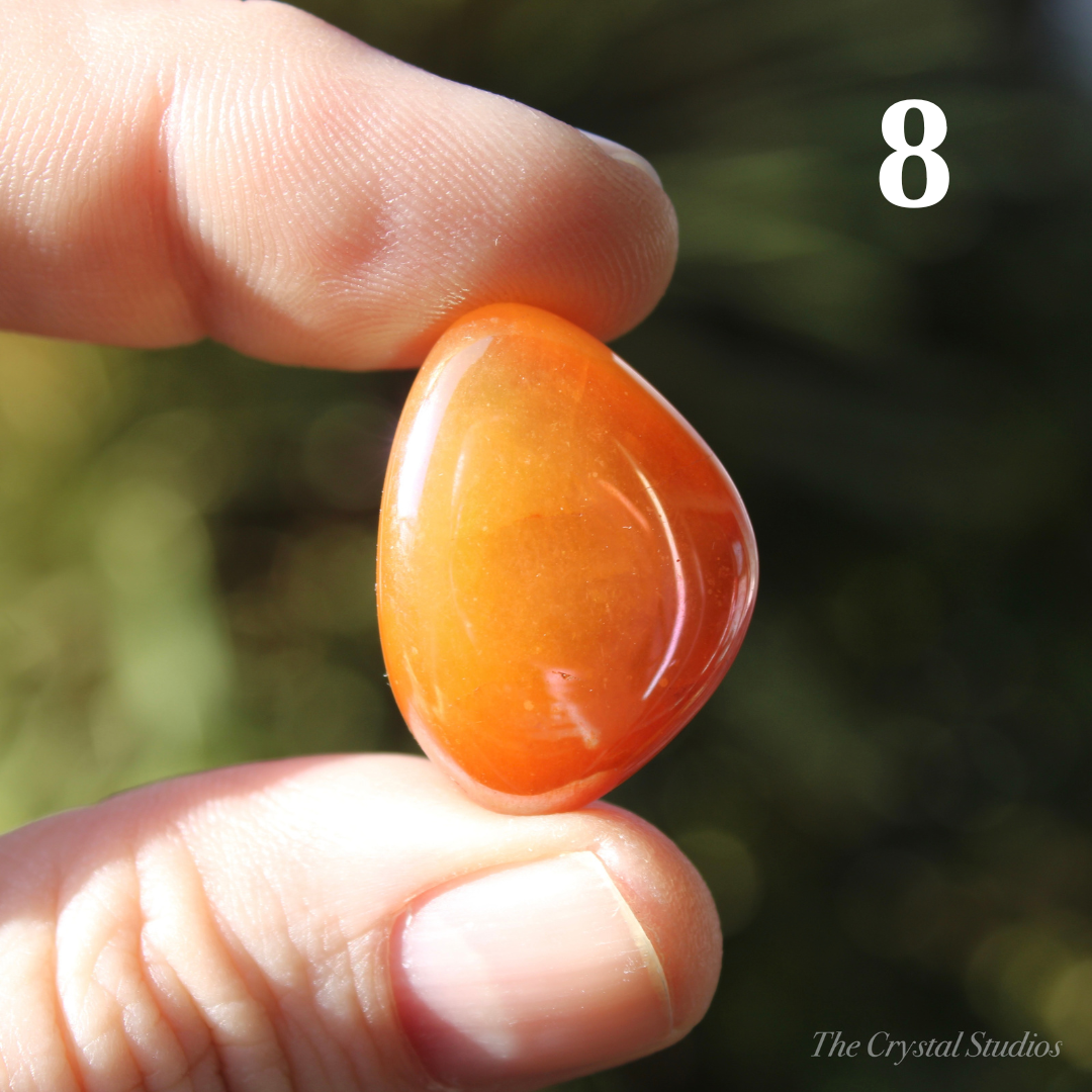 Tangerine Aura Polished Crystal Tumblestones