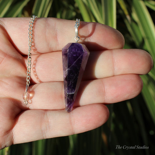 Amethyst Pendulum Polished Crystal