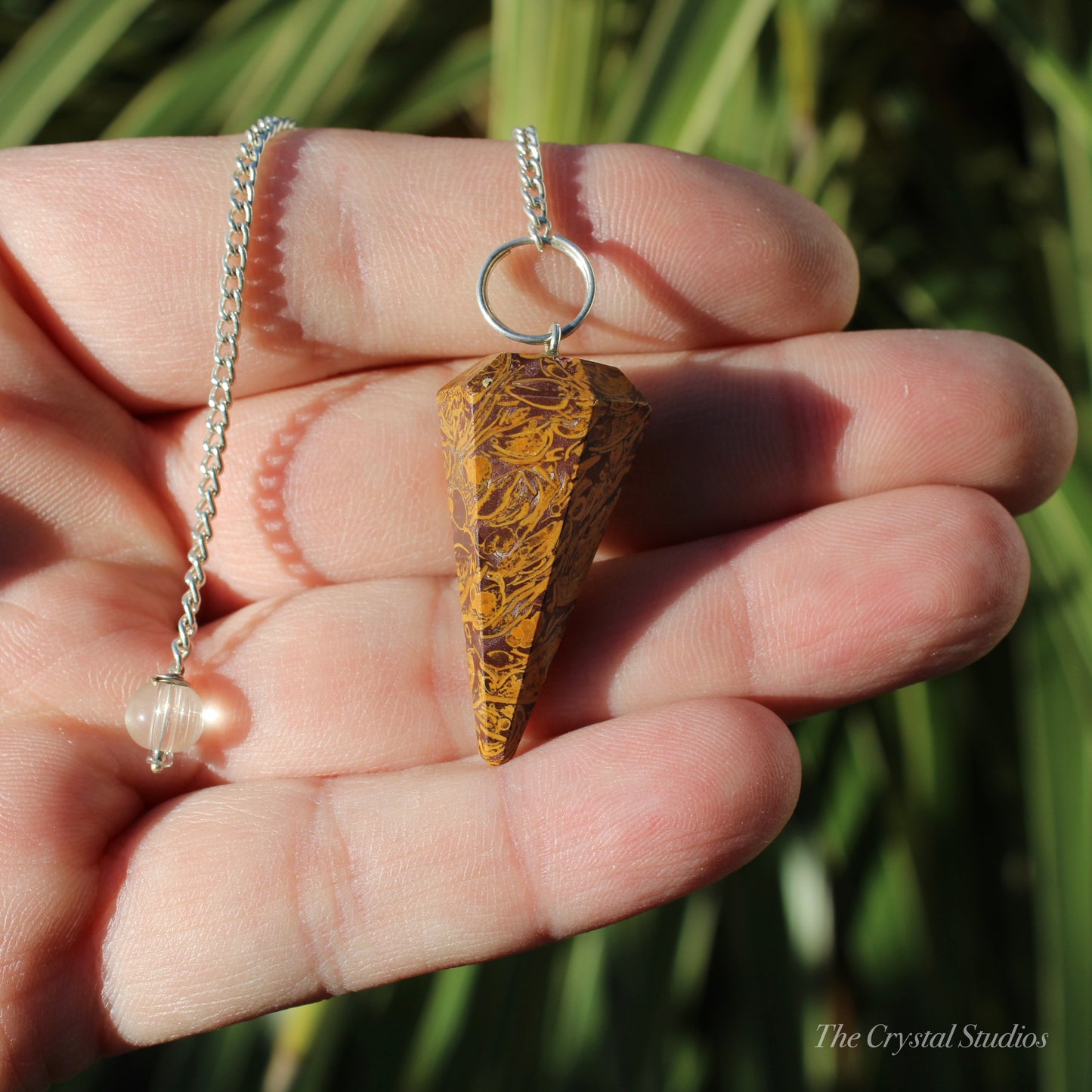 Calligraphy Jasper Pendulum Polished Crystal