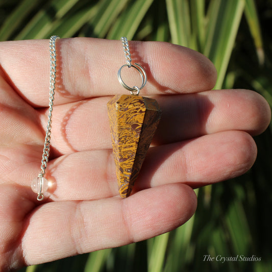 Calligraphy Jasper Pendulum Polished Crystal