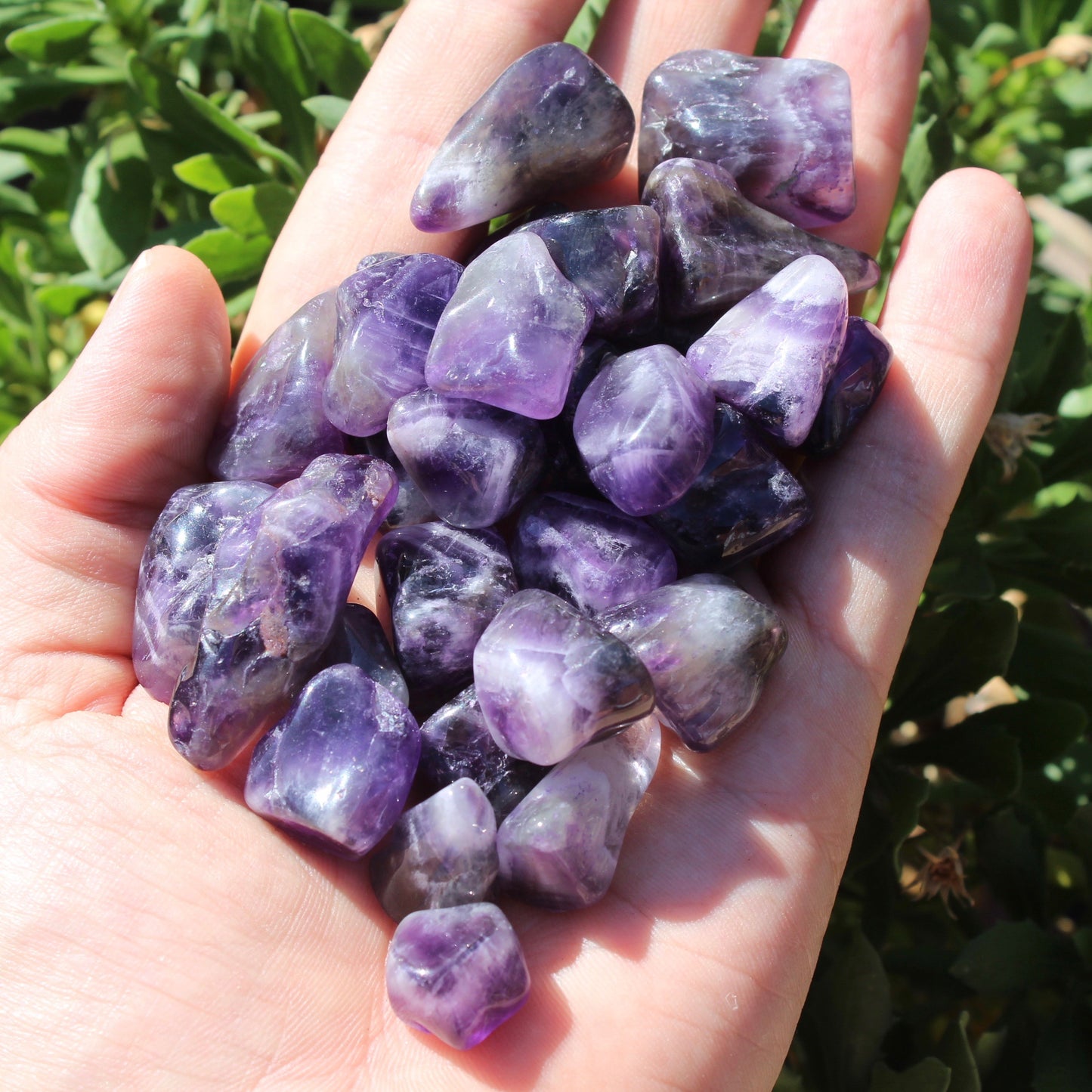 Chevron Amethyst Polished Crystal Tumblestone