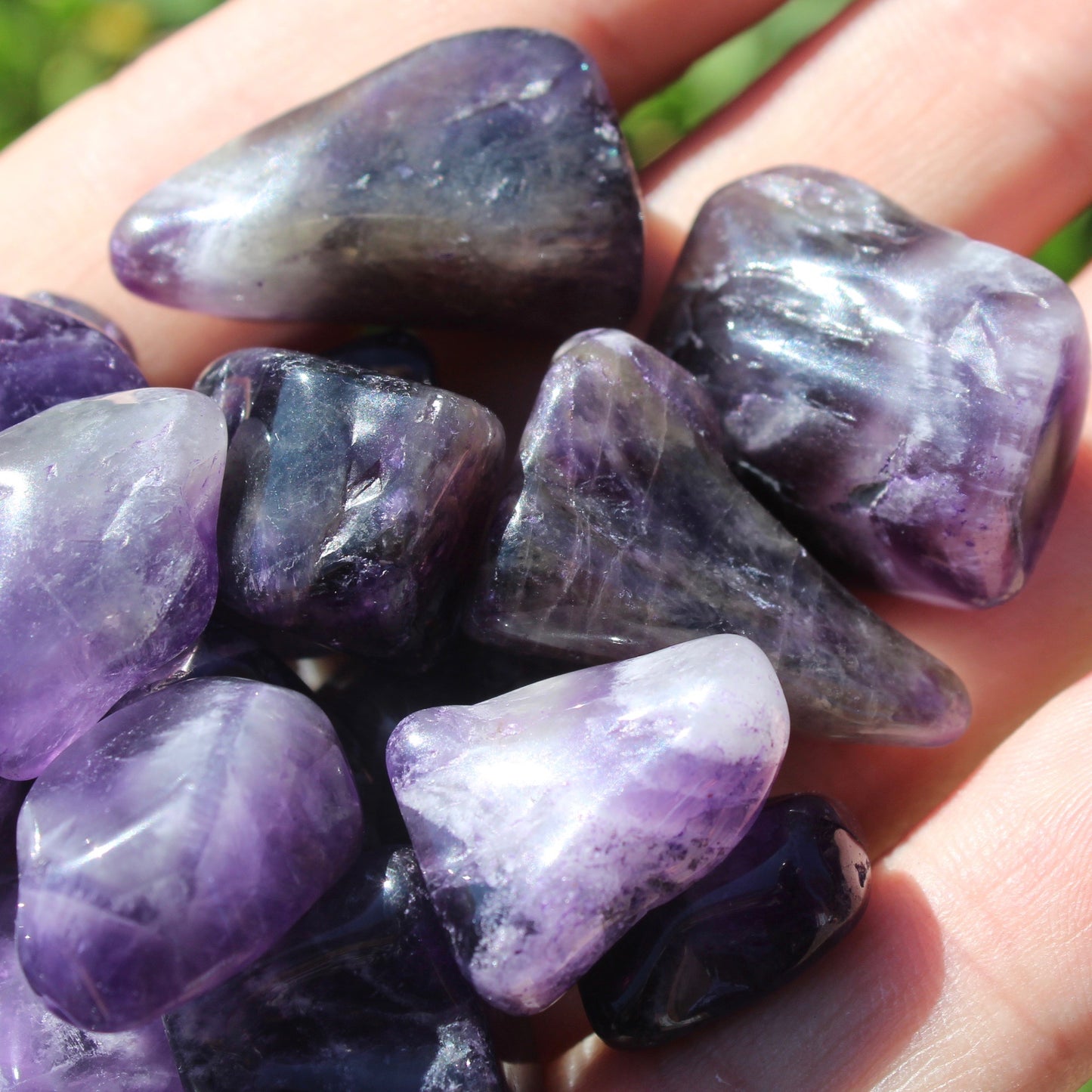 Chevron Amethyst Polished Crystal Tumblestone