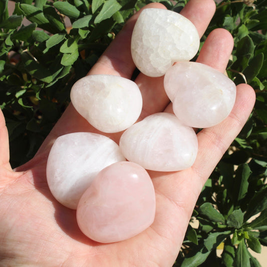 Rose Quartz Puff Heart Polished Crystals