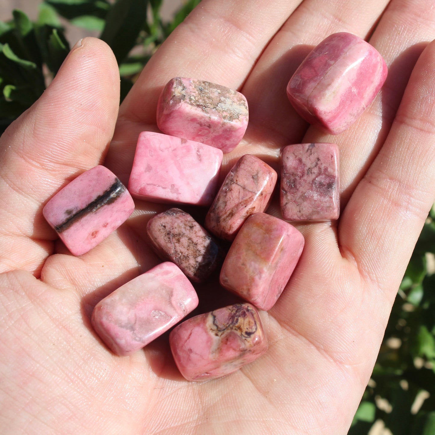 Rhodonite Oblong Polished Crystal Tumblestone