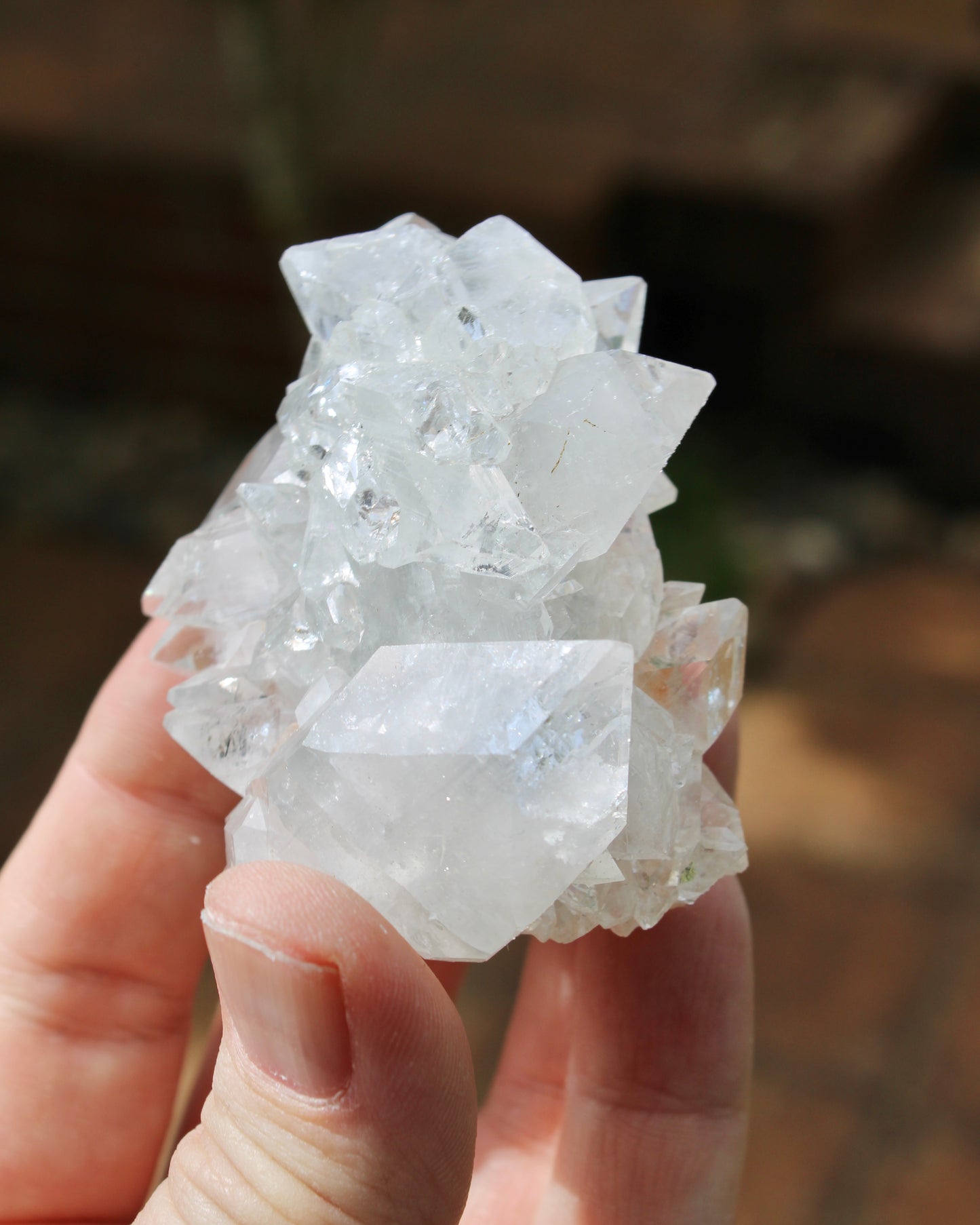 Apophyllite with Stilbite Stalactite Natural Crystal Cluster