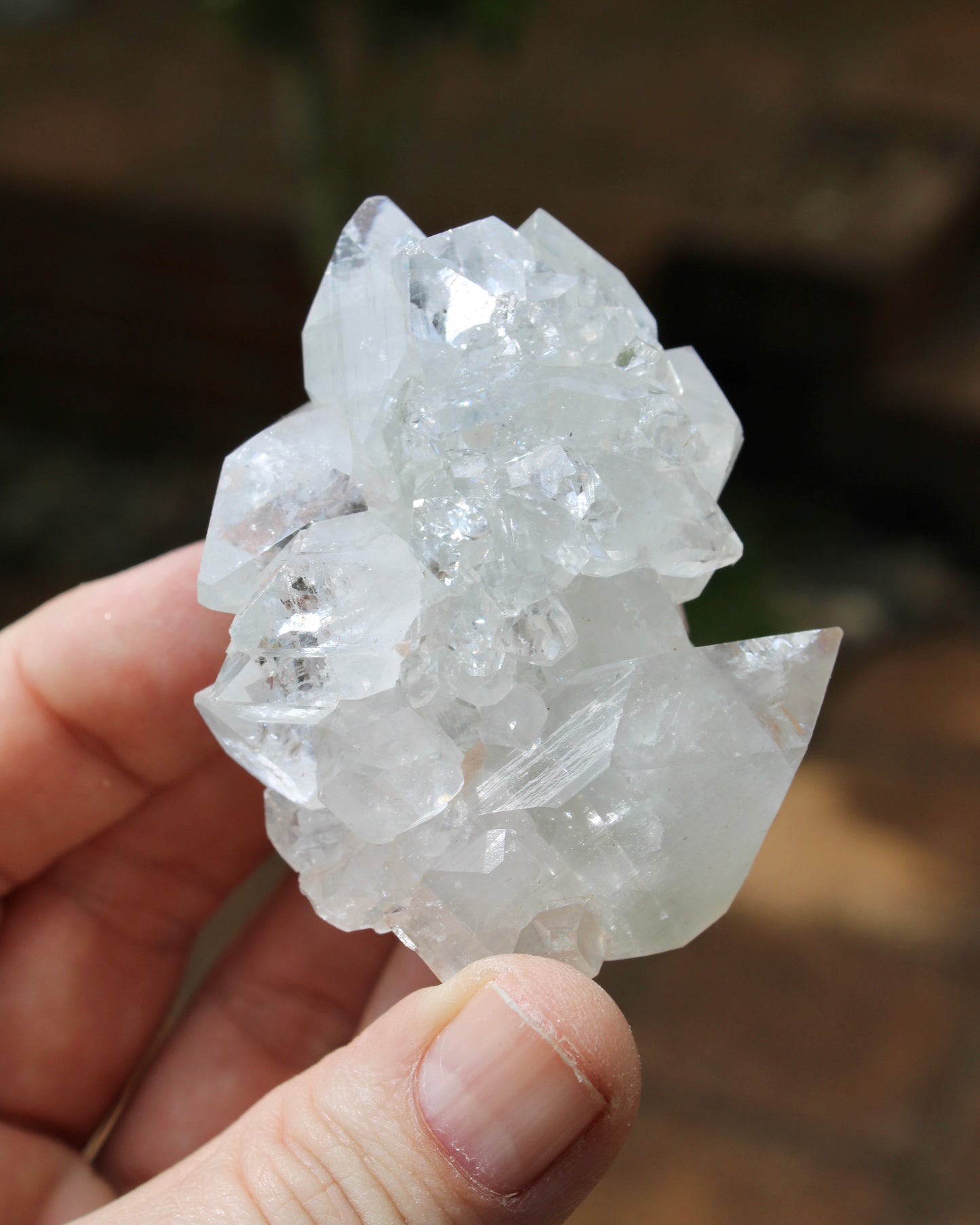 Apophyllite with Stilbite Stalactite Natural Crystal Cluster