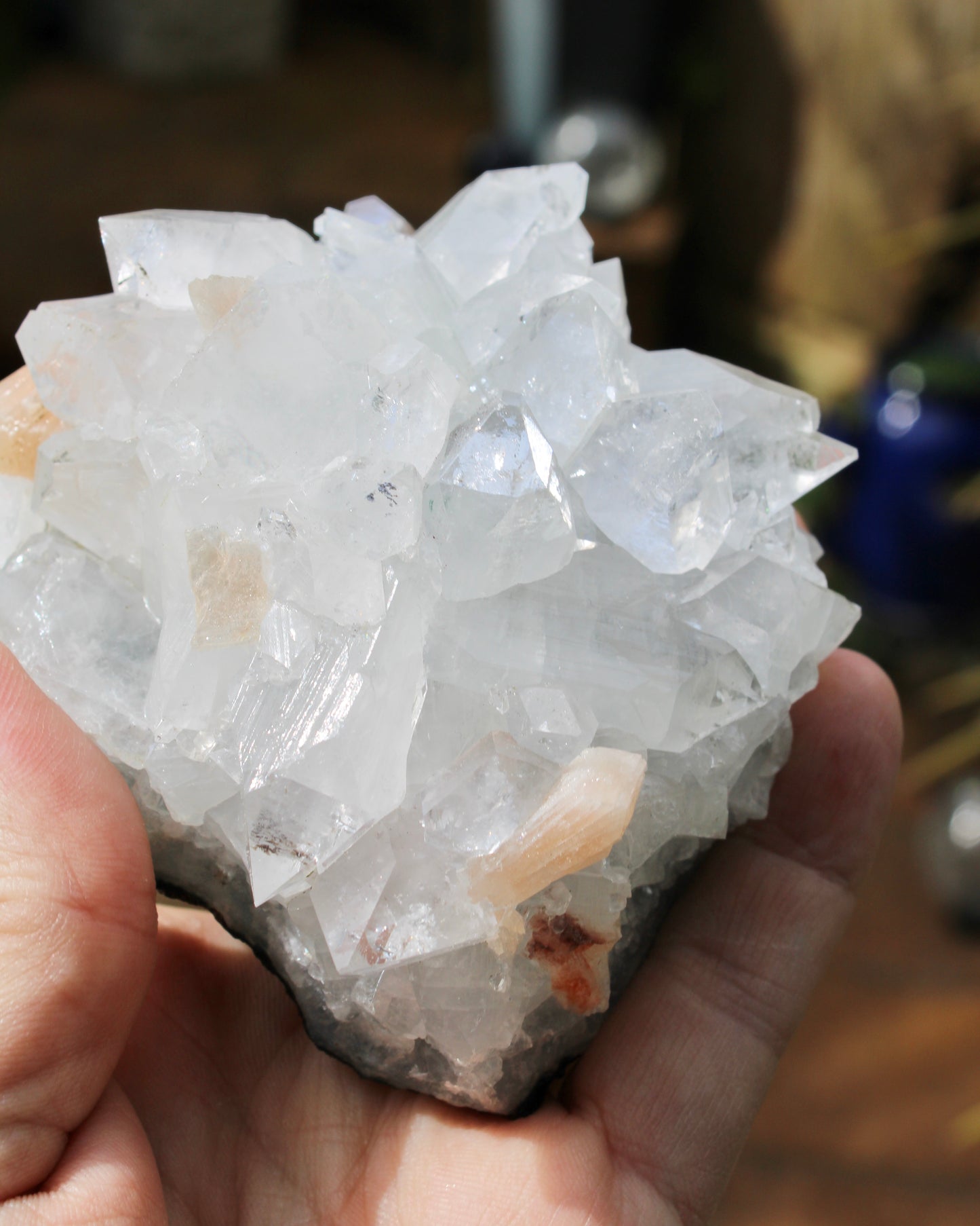 Apophyllite with Stilbite Natural Crystal Cluster