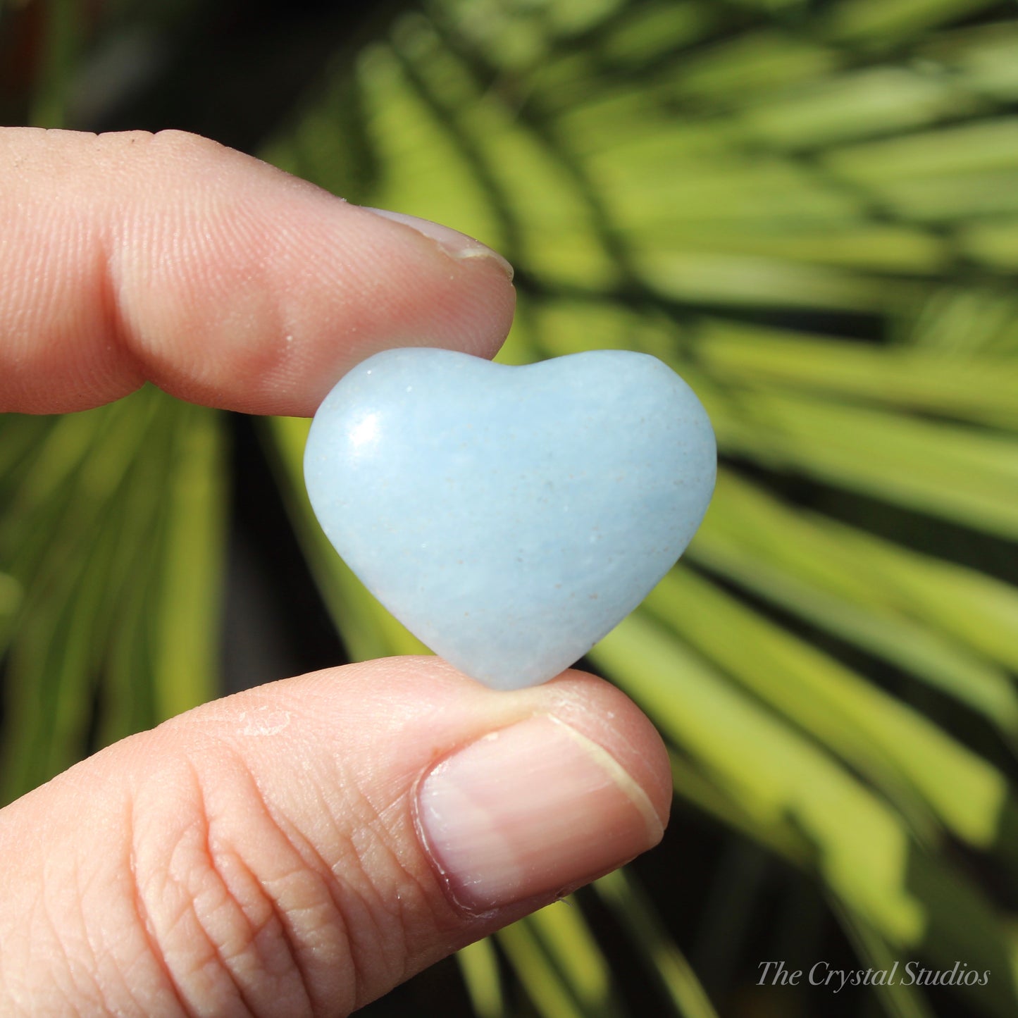 Blue Calcite Polished Crystal Heart