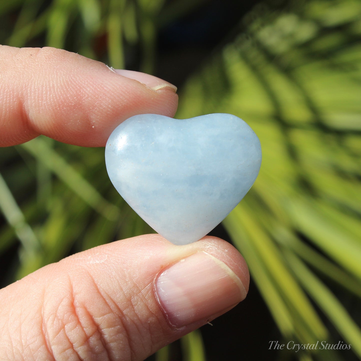 Blue Calcite Polished Crystal Heart