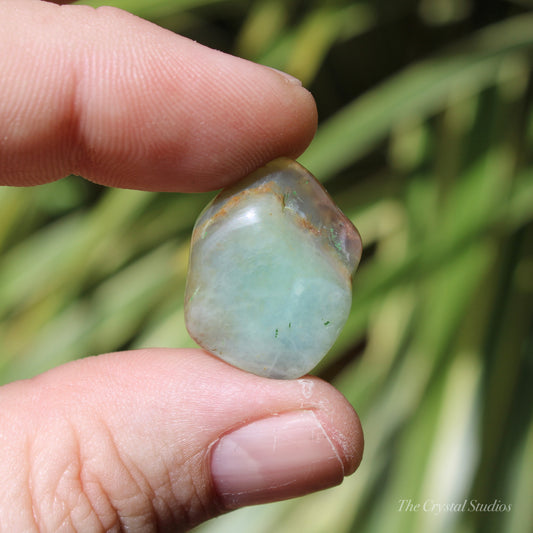 Andean Blue Opal Polished Crystal Tumblestone