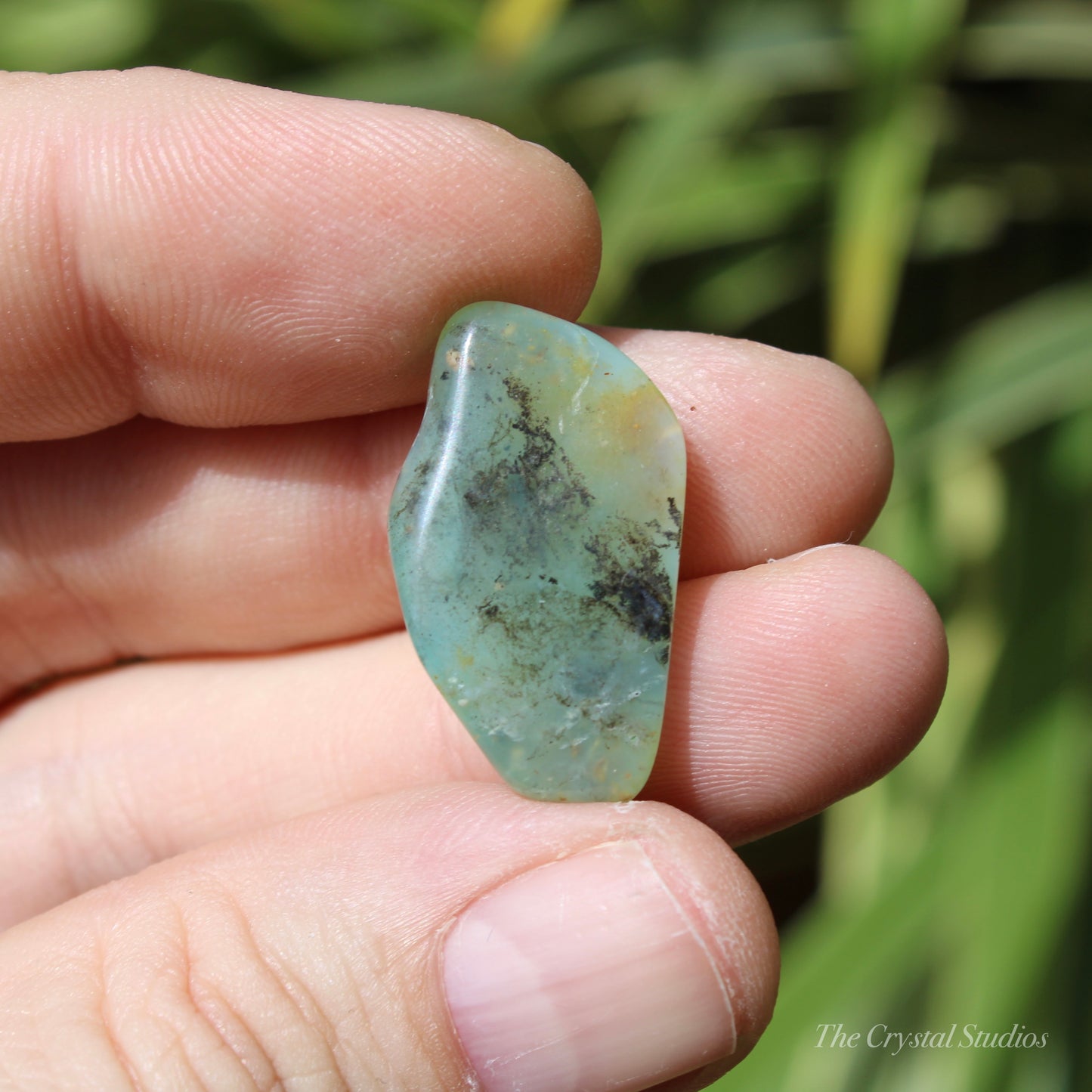 Andean Dendritic Blue Opal Polished Crystal Tumblestone