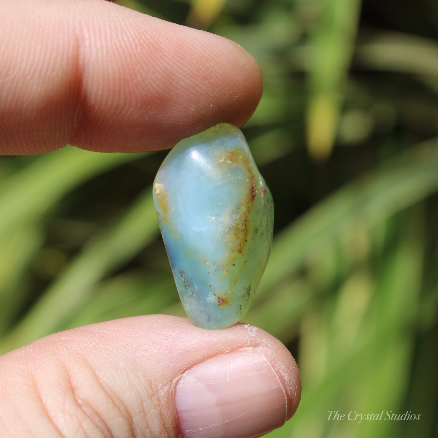 Andean Dendritic Blue Opal Polished Crystal Tumblestone