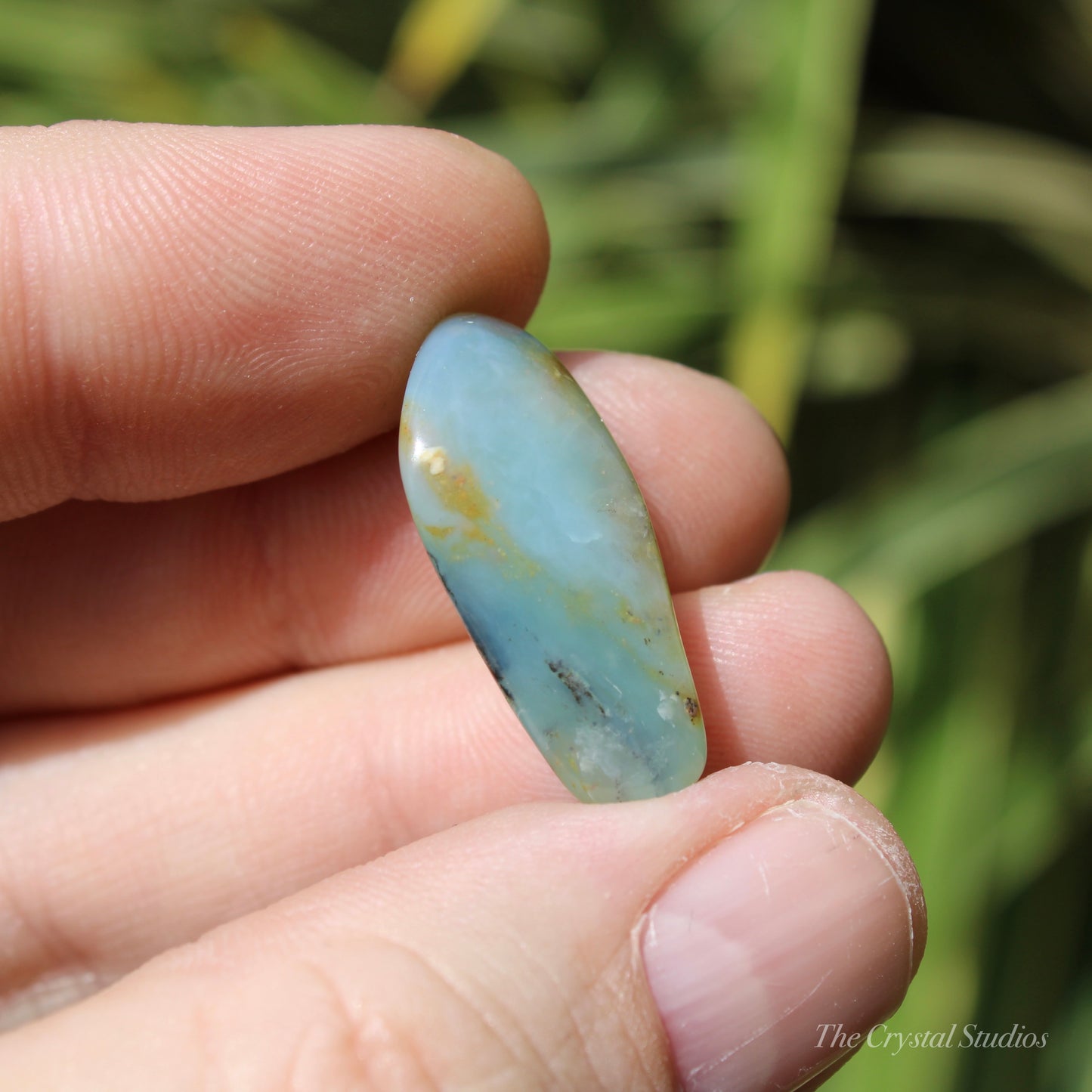 Andean Dendritic Blue Opal Polished Crystal Tumblestone