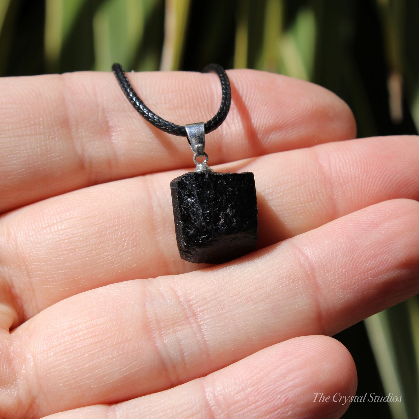 Black Tourmaline Natural Crystal Pendant