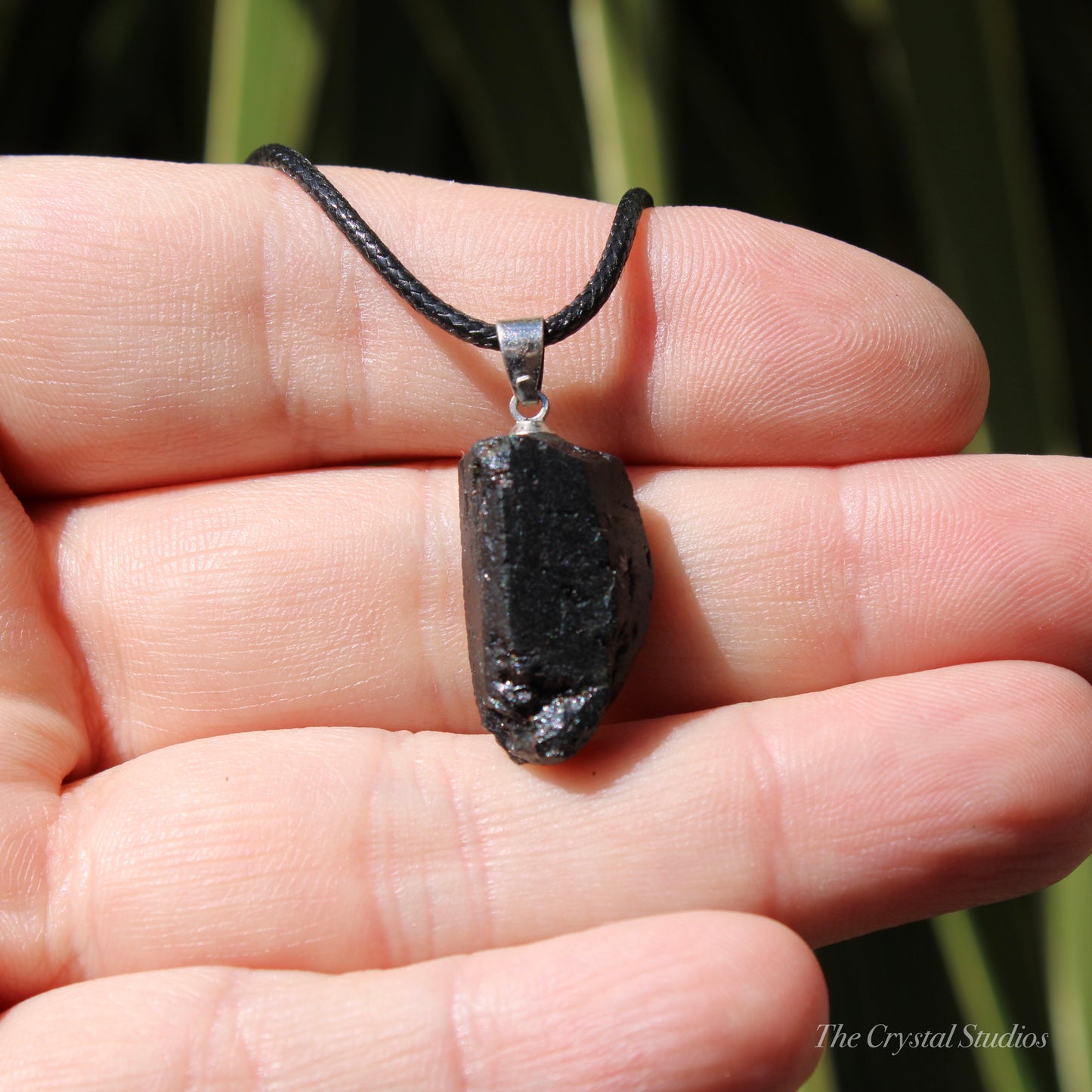 Black Tourmaline Natural Crystal Pendant