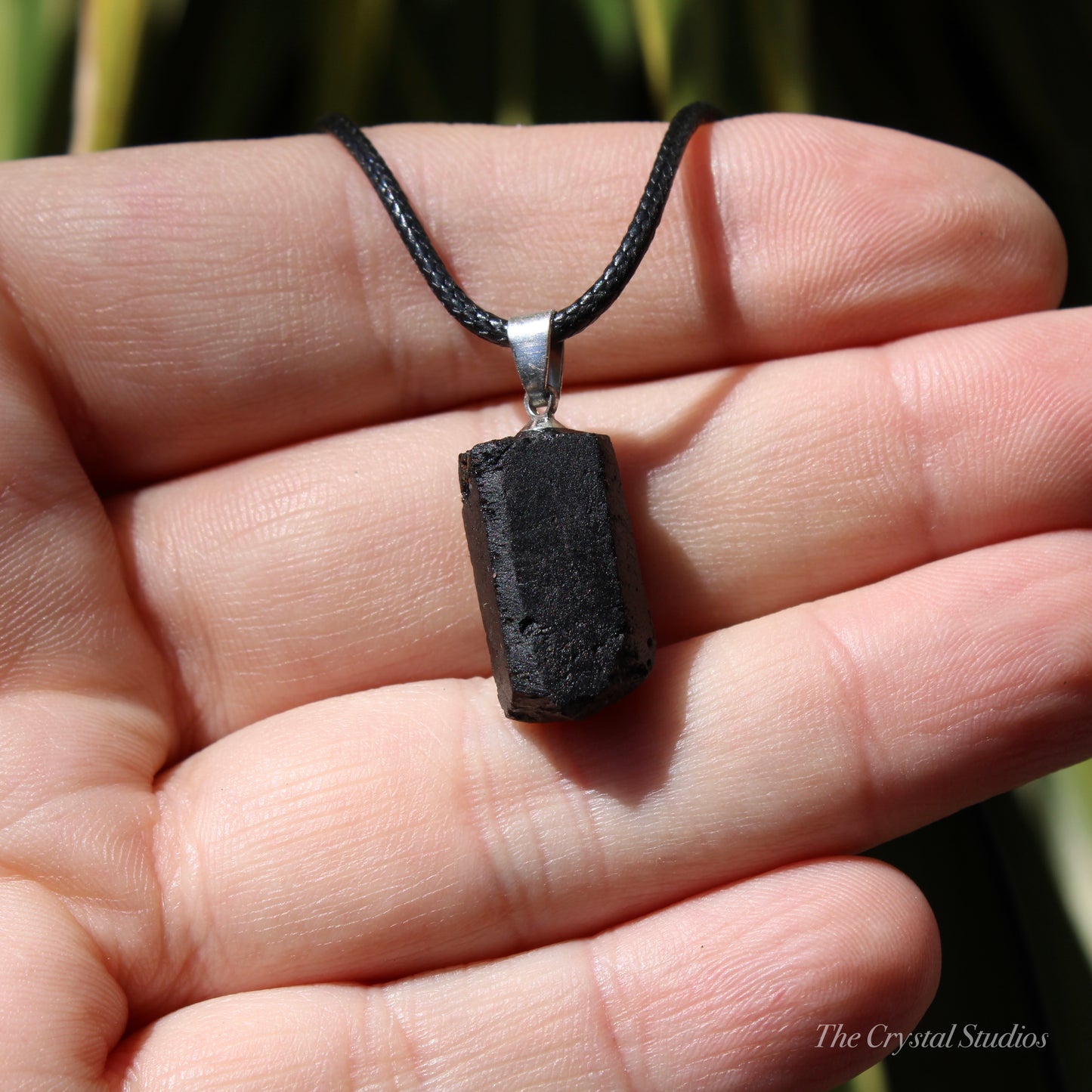 Black Tourmaline Natural Crystal Pendant