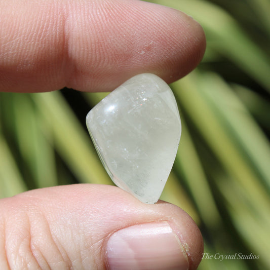 Sulphur in Quartz Polished Crystal Tumblestone