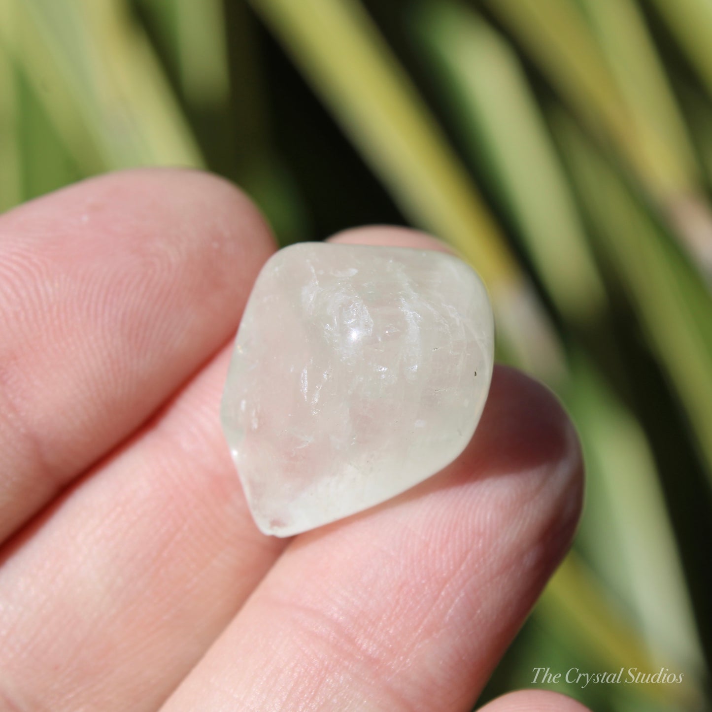 Sulphur in Quartz Polished Crystal Tumblestone