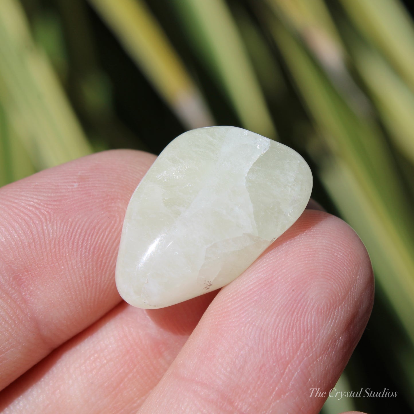 Sulphur in Quartz Polished Crystal Tumblestone