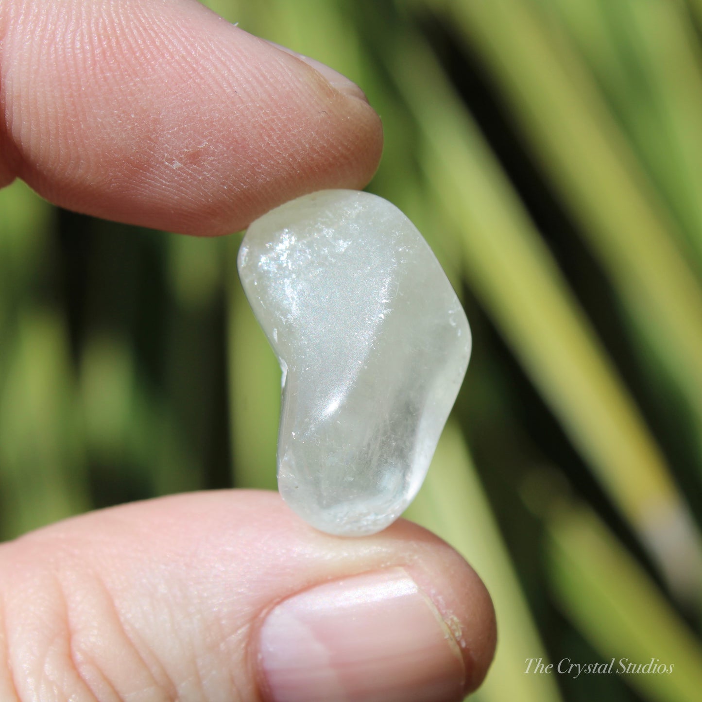 Sulphur in Quartz Polished Crystal Tumblestone