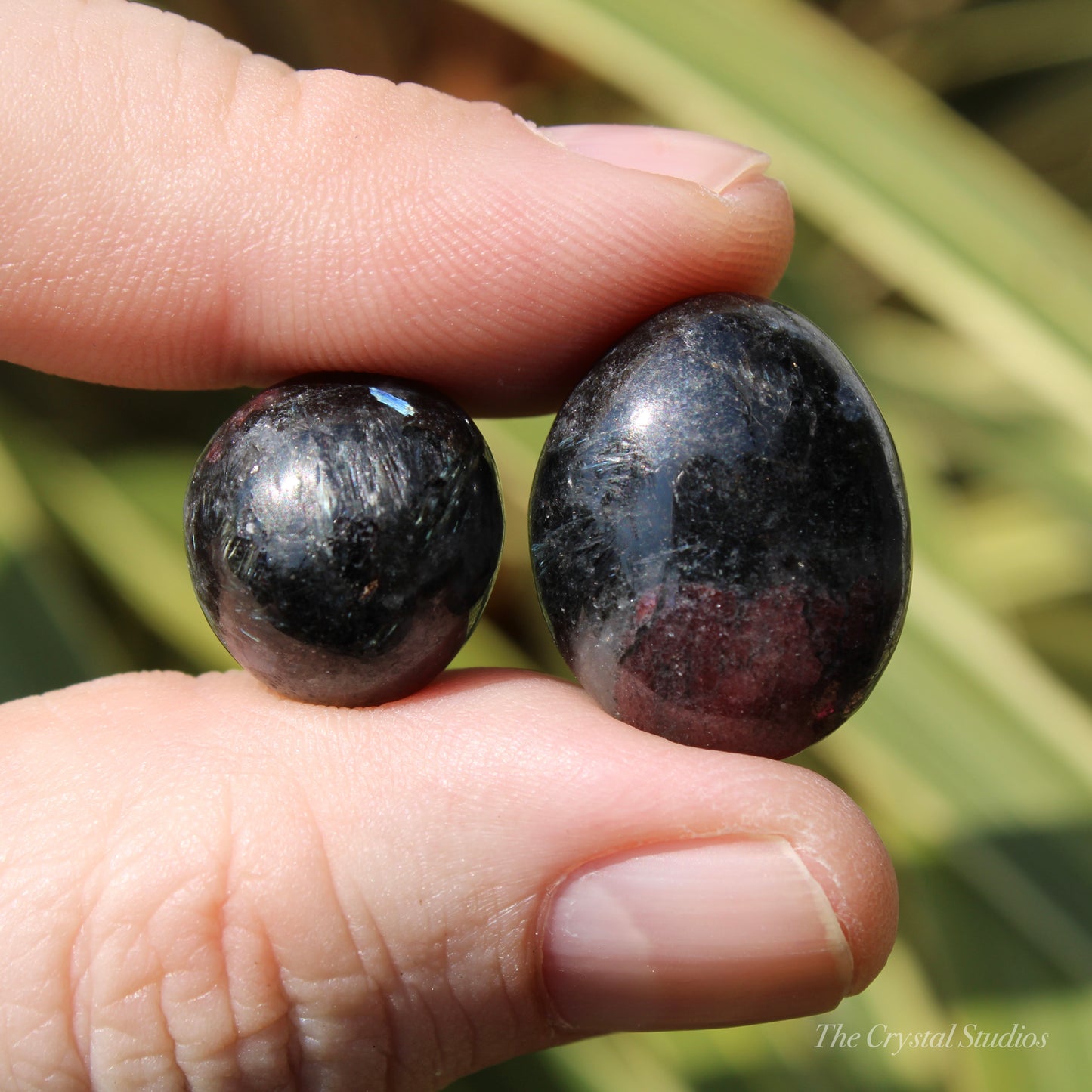 Astrophyllite & Garnet Polished Crystal Tumblestone Set