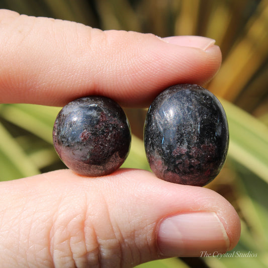 Astrophyllite & Garnet Polished Crystal Tumblestone Set