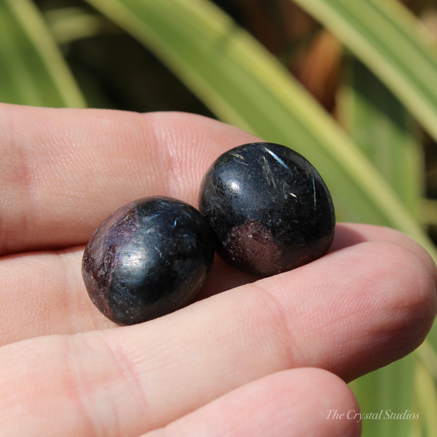 Astrophyllite & Garnet Polished Crystal Tumblestone Set