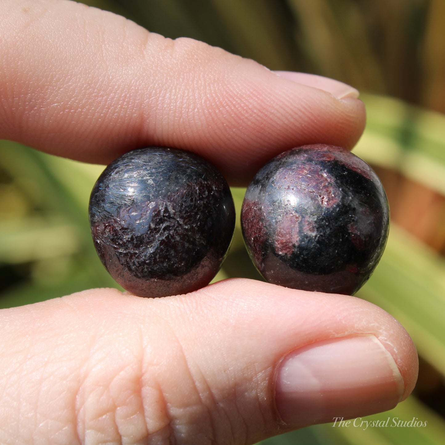 Astrophyllite & Garnet Polished Crystal Tumblestone Set