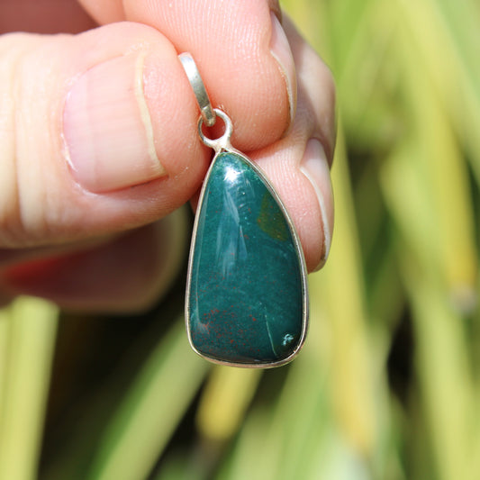 Bloodstone Classic Silver Pendant