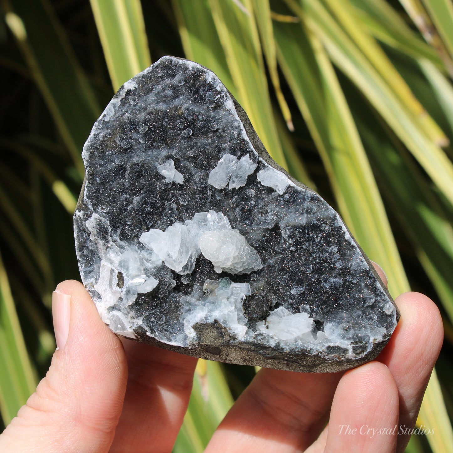 Chalcedony & Calcite Natural Crystal Geode