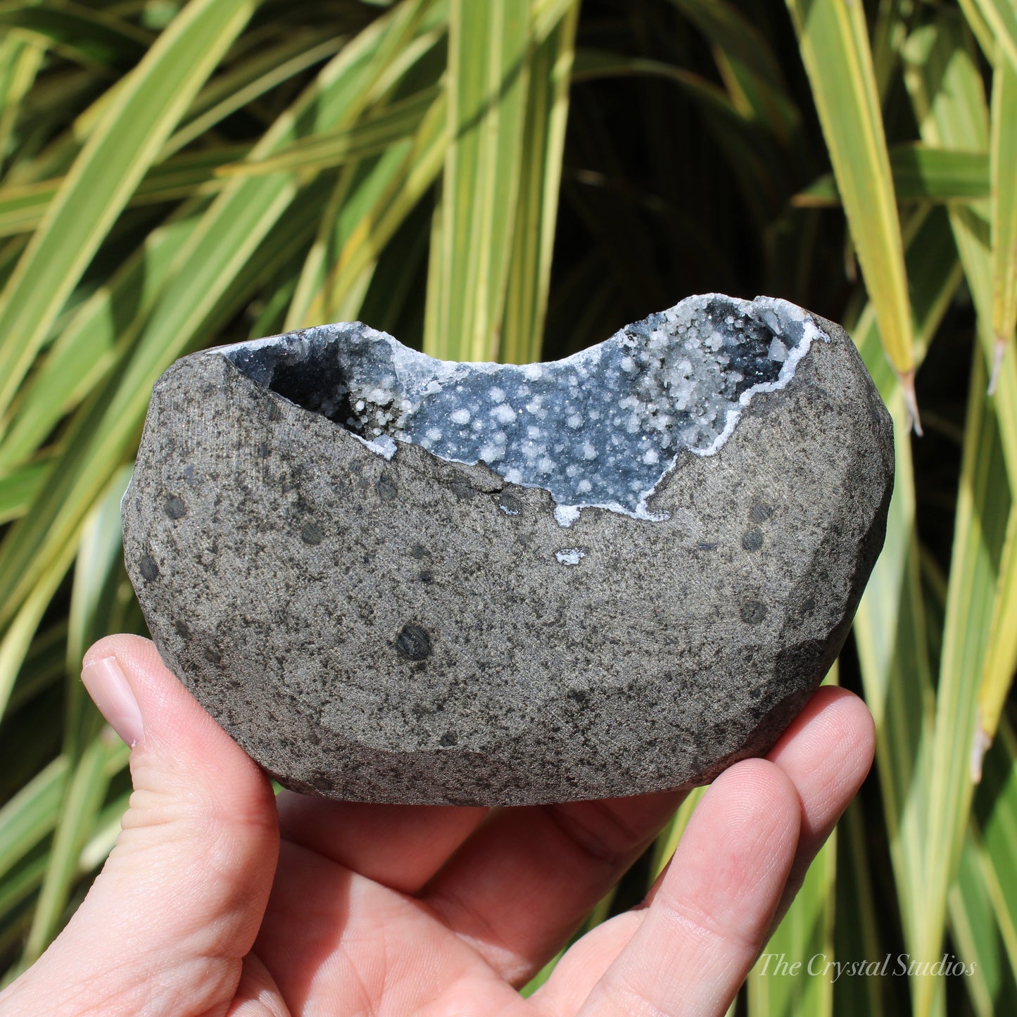 Chalcedony & Calcite Natural Crystal Geode