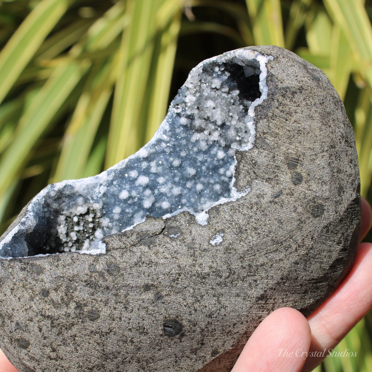 Chalcedony & Calcite Natural Crystal Geode