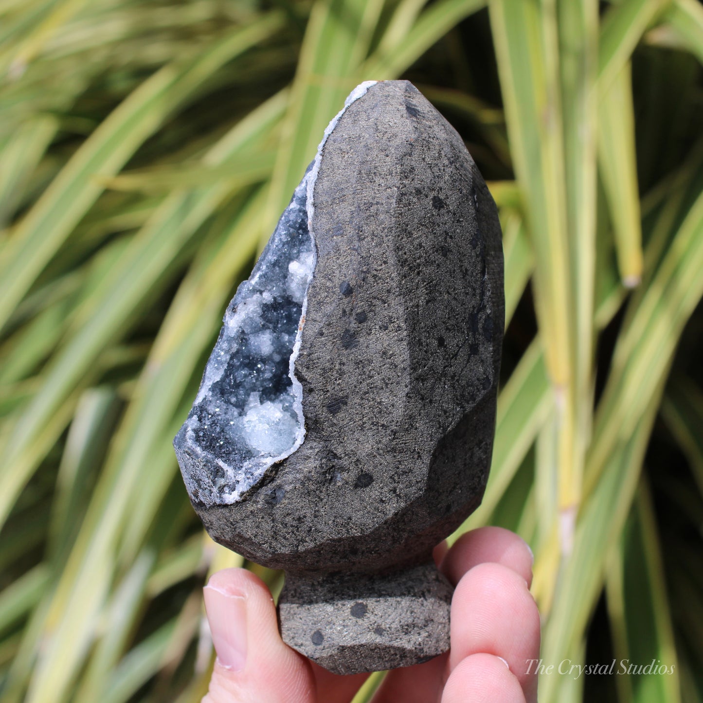 Chalcedony & Calcite Natural Crystal Geode