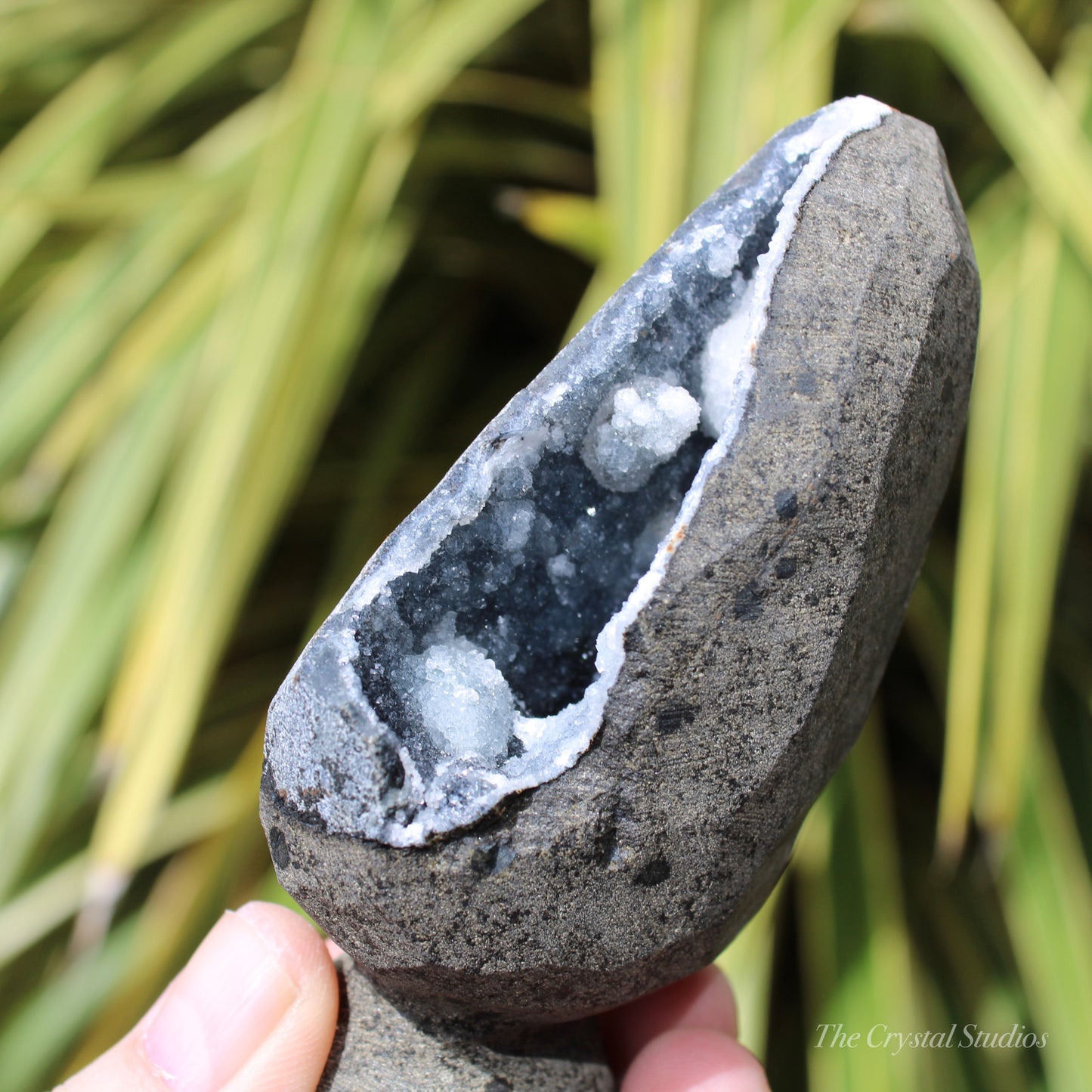 Chalcedony & Calcite Natural Crystal Geode