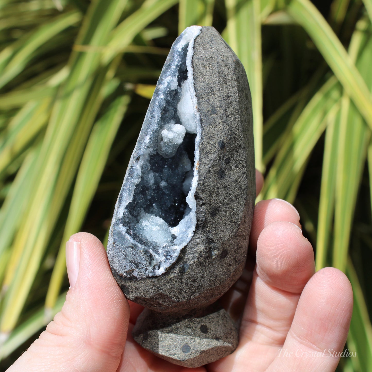 Chalcedony & Calcite Natural Crystal Geode