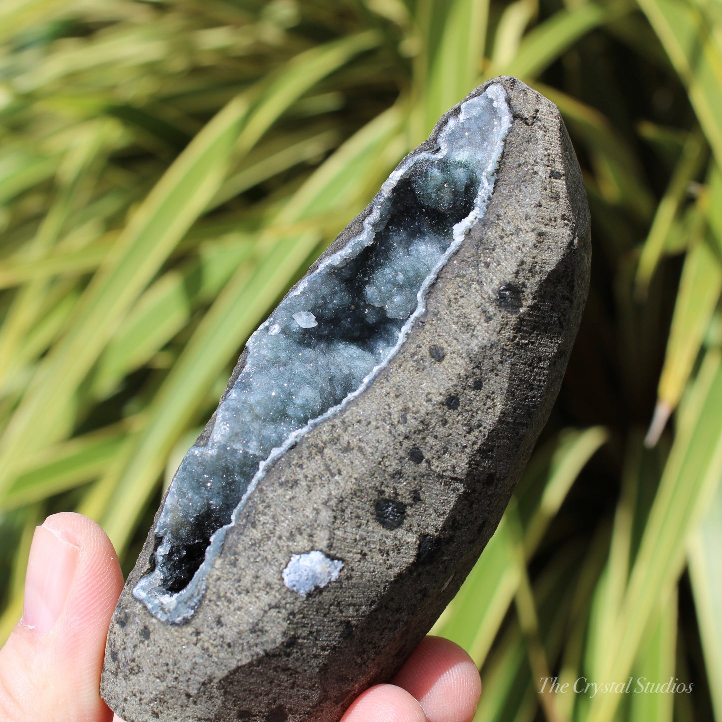 Chalcedony & Calcite Natural Crystal Geode