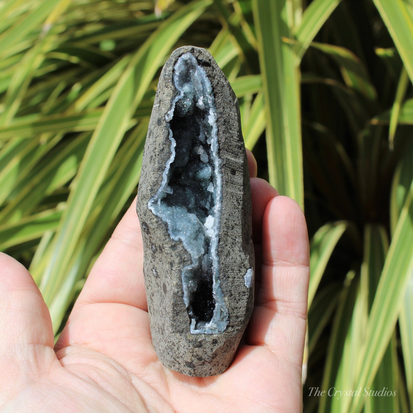 Chalcedony & Calcite Natural Crystal Geode