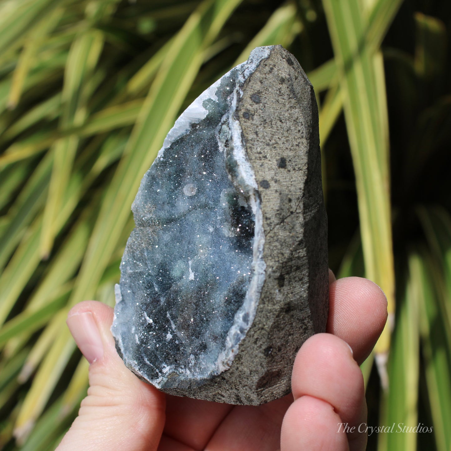 Chalcedony & Calcite Natural Crystal Geode