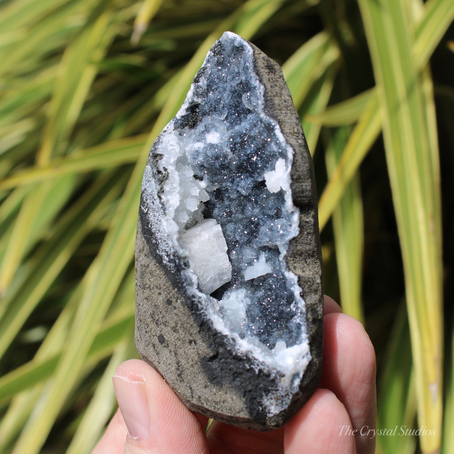 Chalcedony & Calcite Natural Crystal Geode