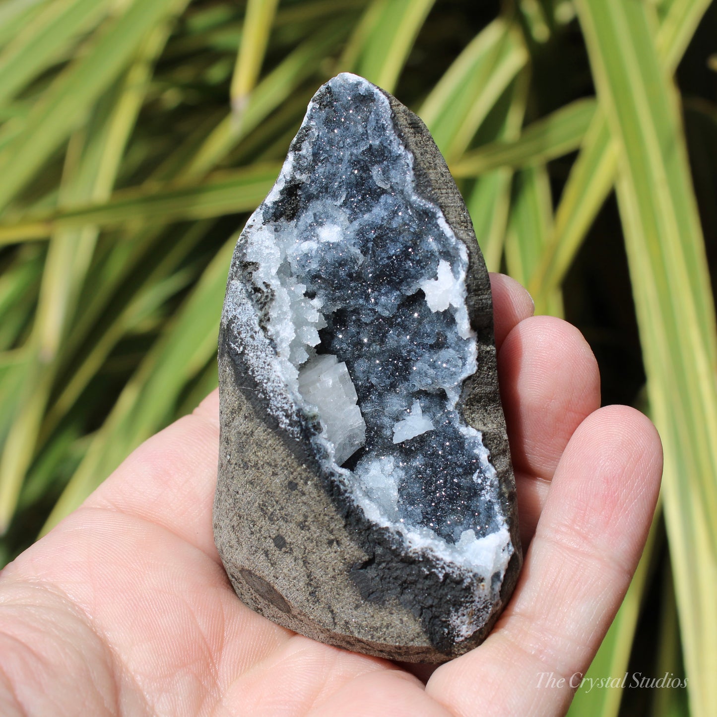 Chalcedony & Calcite Natural Crystal Geode