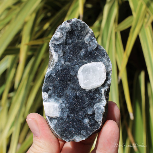 Chalcedony & Calcite Natural Crystal Geode