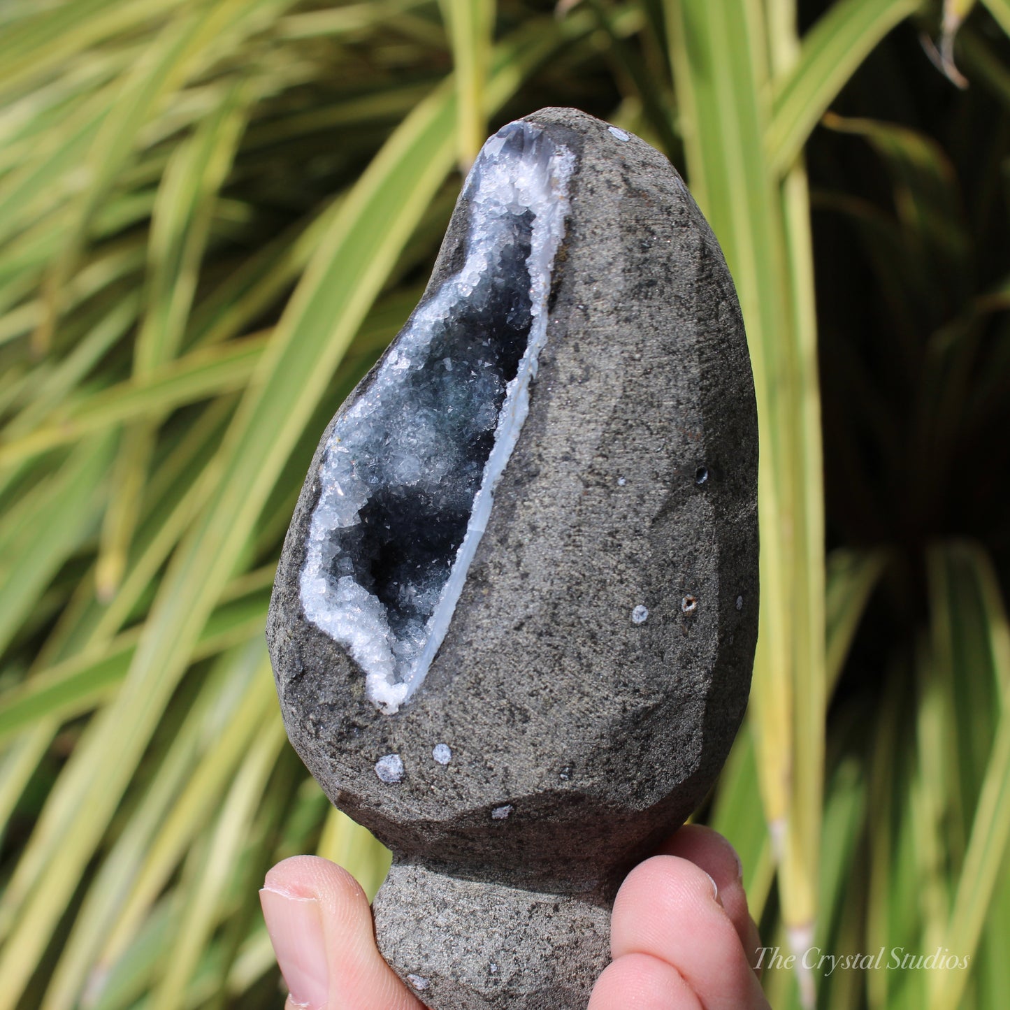 Chalcedony & Calcite Natural Crystal Geode