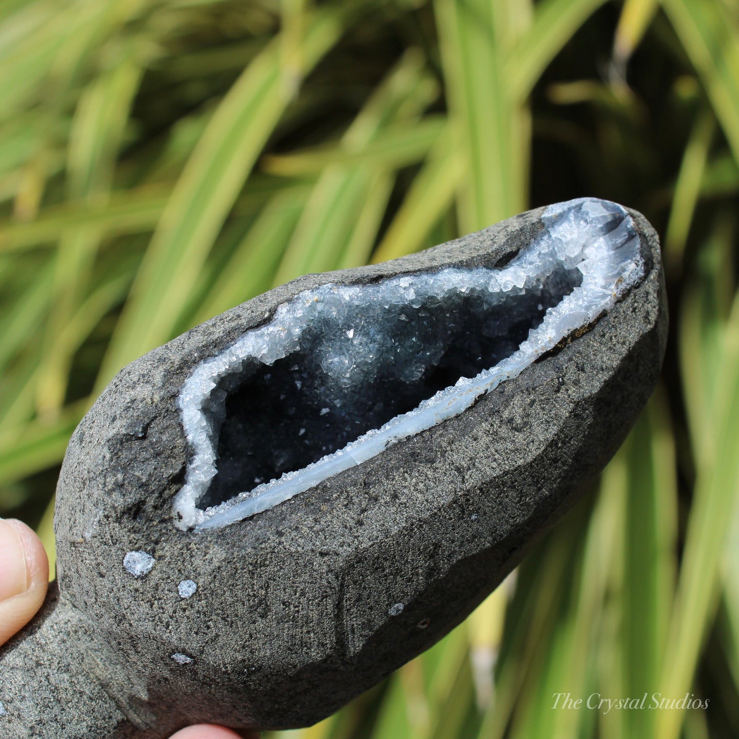 Chalcedony & Calcite Natural Crystal Geode