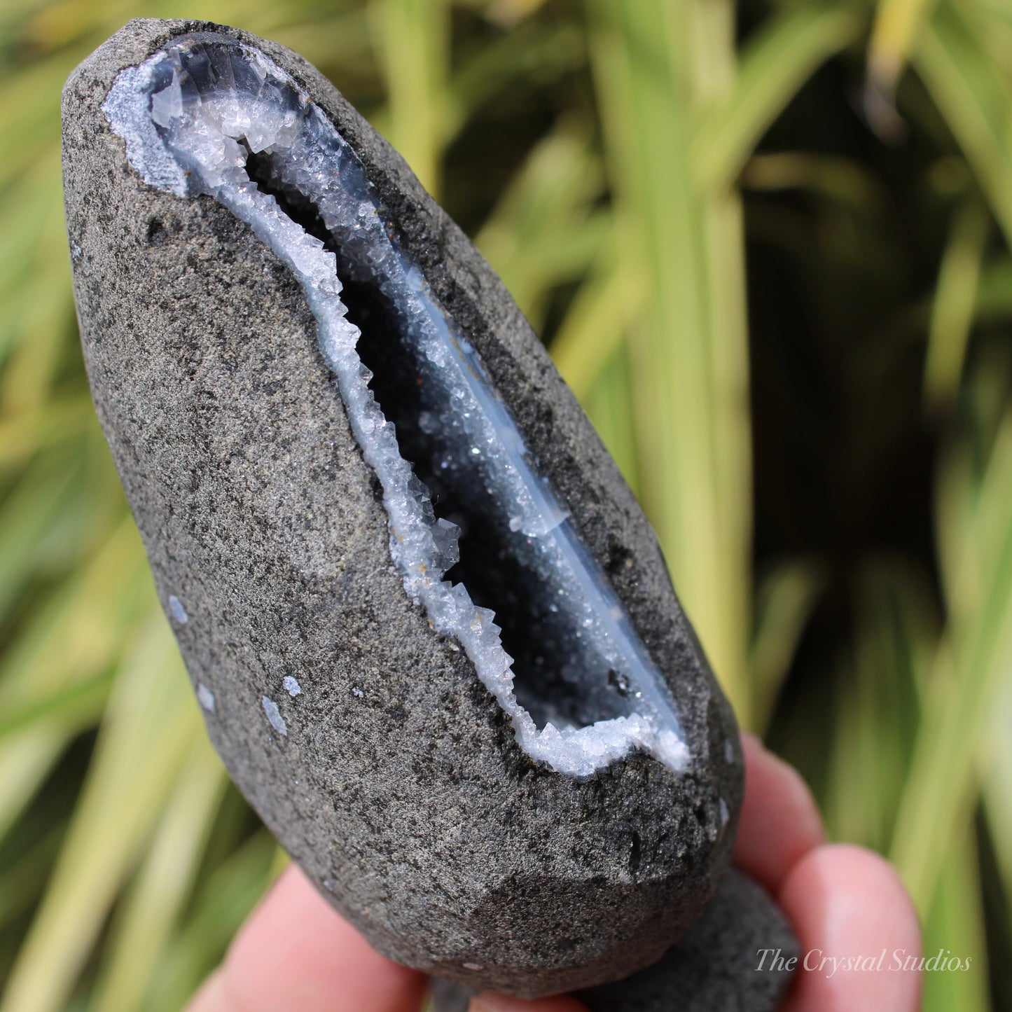 Chalcedony & Calcite Natural Crystal Geode