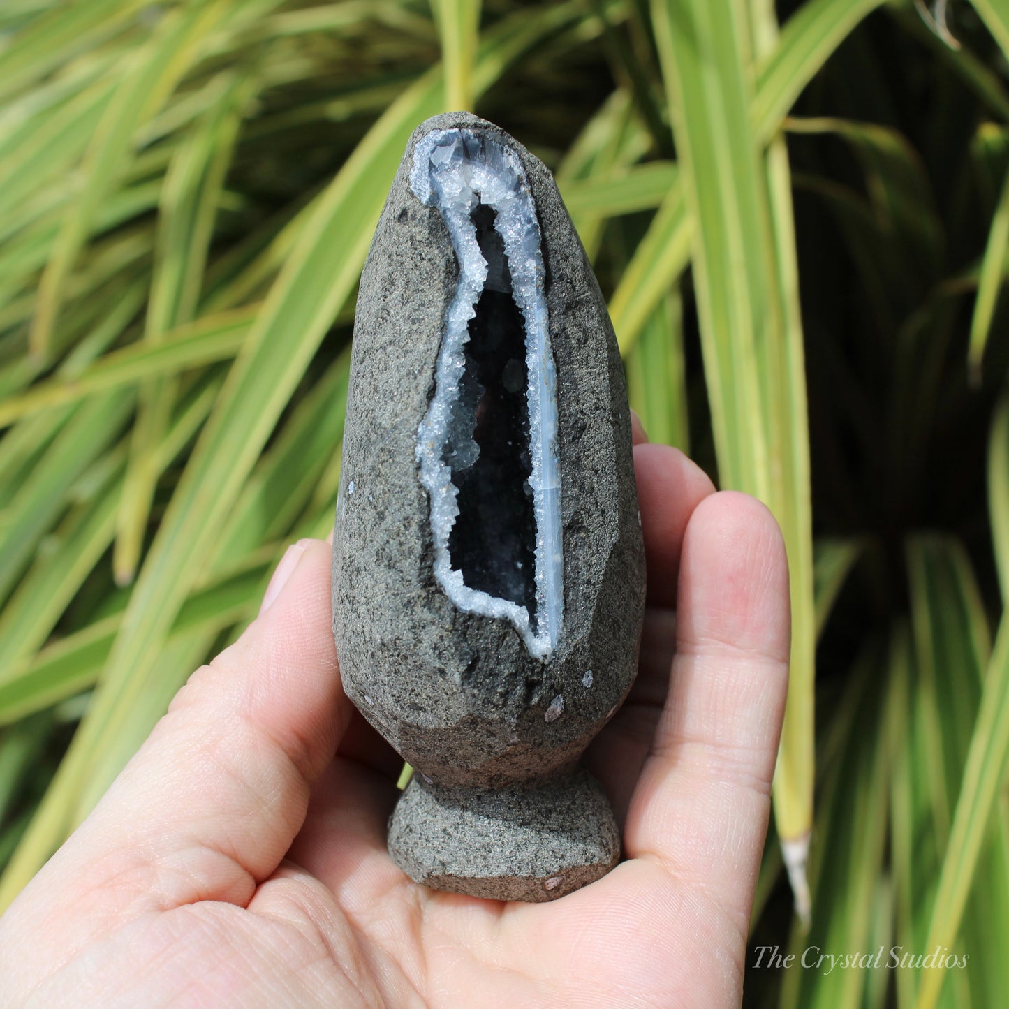 Chalcedony & Calcite Natural Crystal Geode