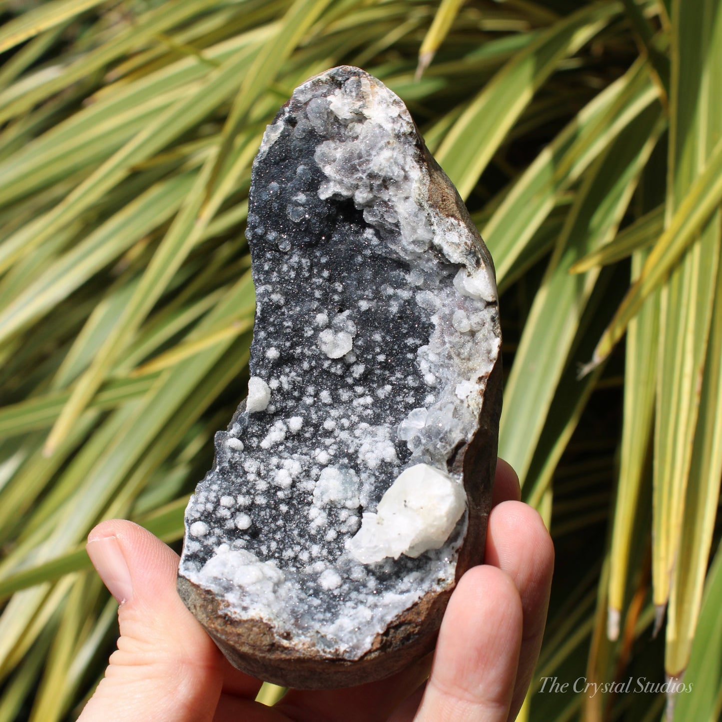 Chalcedony & Calcite Natural Crystal Geode