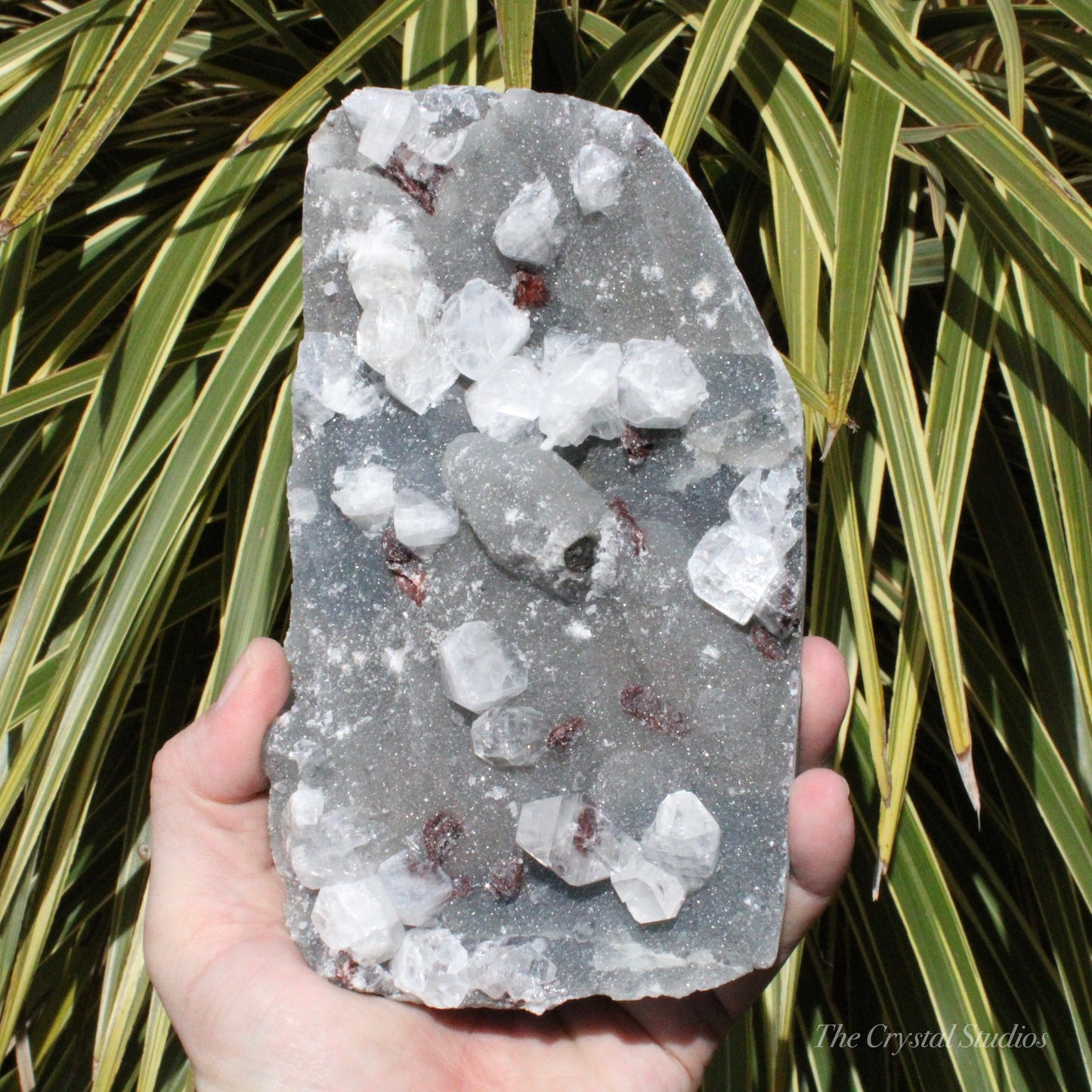 Blue Chalcedony with Apophyllite Natural Crystal Cluster