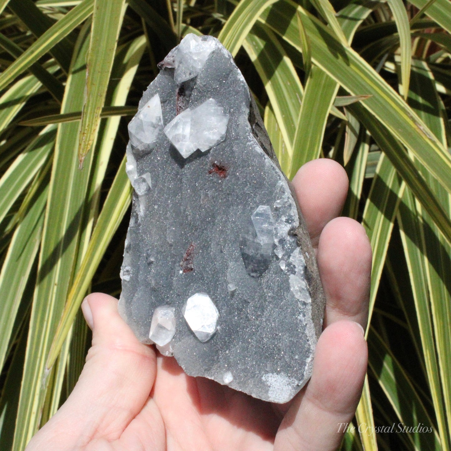 Blue Chalcedony with Apophyllite Natural Crystal Cluster